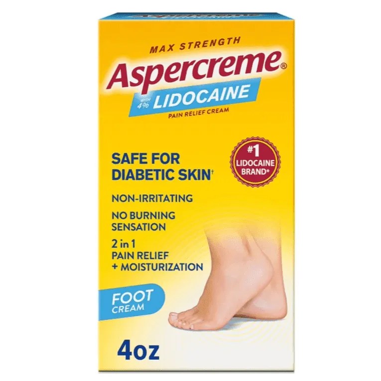 Aspercreme Lidocaine Foot Pain Creme Safe For Diabetic Skin