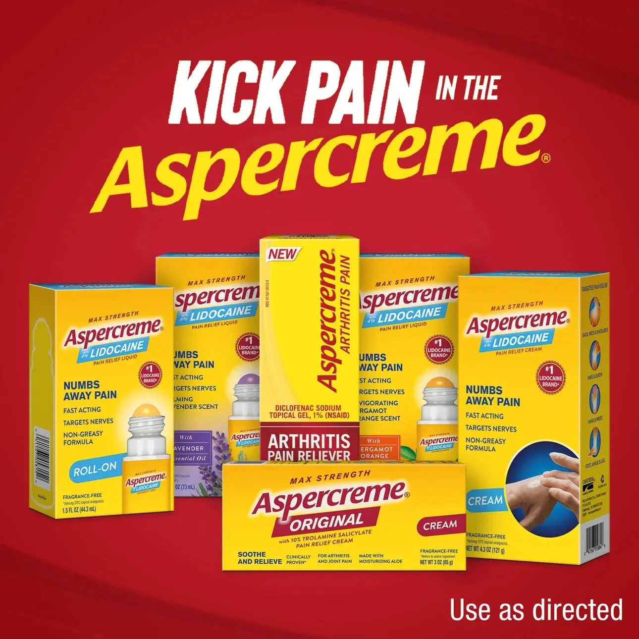 Aspercreme Lidocaine Pain Relief Cream For Foot Pain