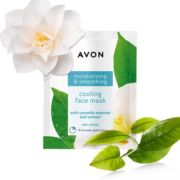 Avon Moisturizing & Smoothing Cooling Face Mask with Camellia Sinensis Leaf Extract - 8ml