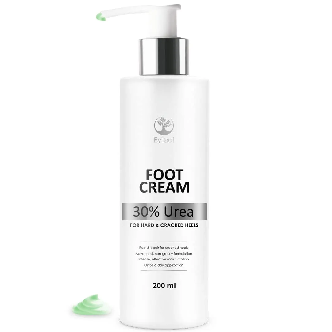 Eylleaf Urea 30% Foot Cream - Intense Moisture and Healing for Dry, Cracked Heels, 200 ml