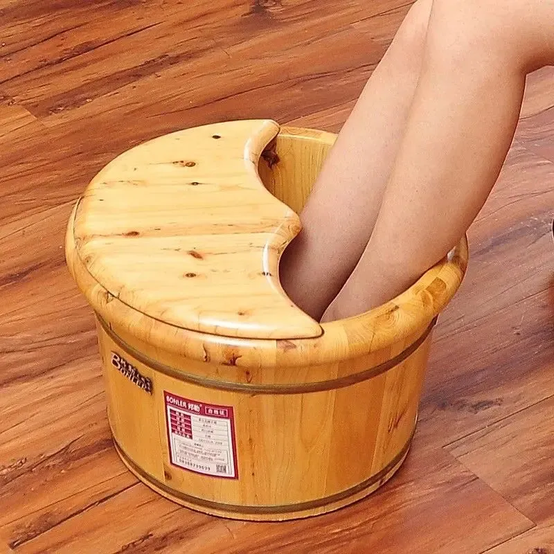 Foot Basin Foot Spa Wooden Bucket Foot Bath With Cover and Massager 足浴桶加厚泡脚加盖和按摩器 OFS03