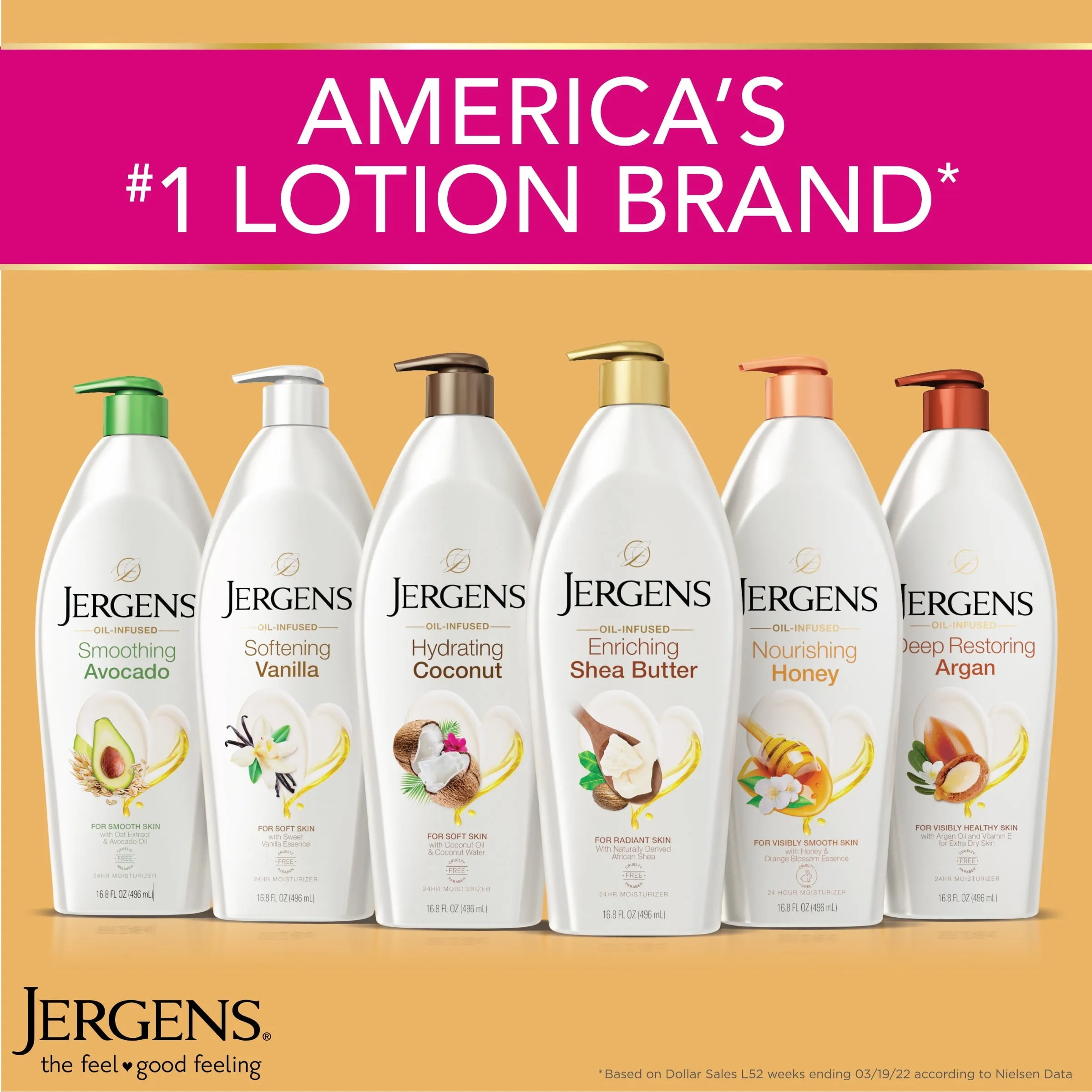 Jergens Hand and Body Lotion, Oil-Infused Coconut Moisturizer, Dermatologist Tested, 24hr Hydration, 16.8 oz