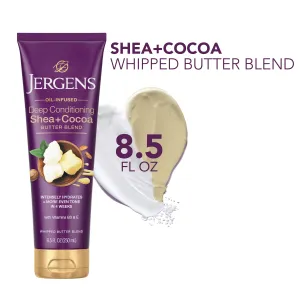 Jergens Hand and Body Lotion, Shea   Cocoa Butter Body Lotion for Dry Skin, Deep Conditioning Moisturizer, with Vitamins E & B3, 8.5 oz